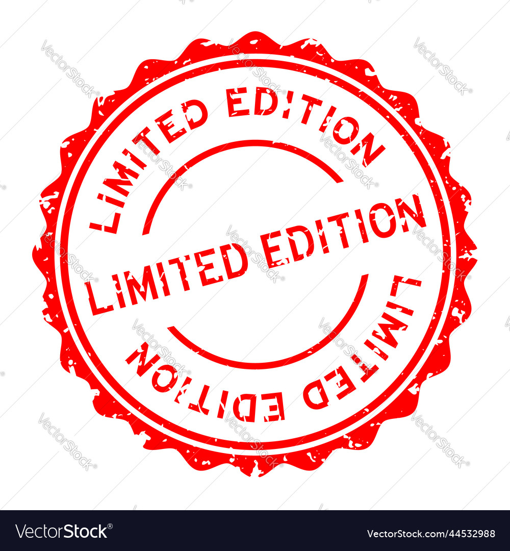 Grunge Red Limited Edition Word Round Rubber Seal Vector Image