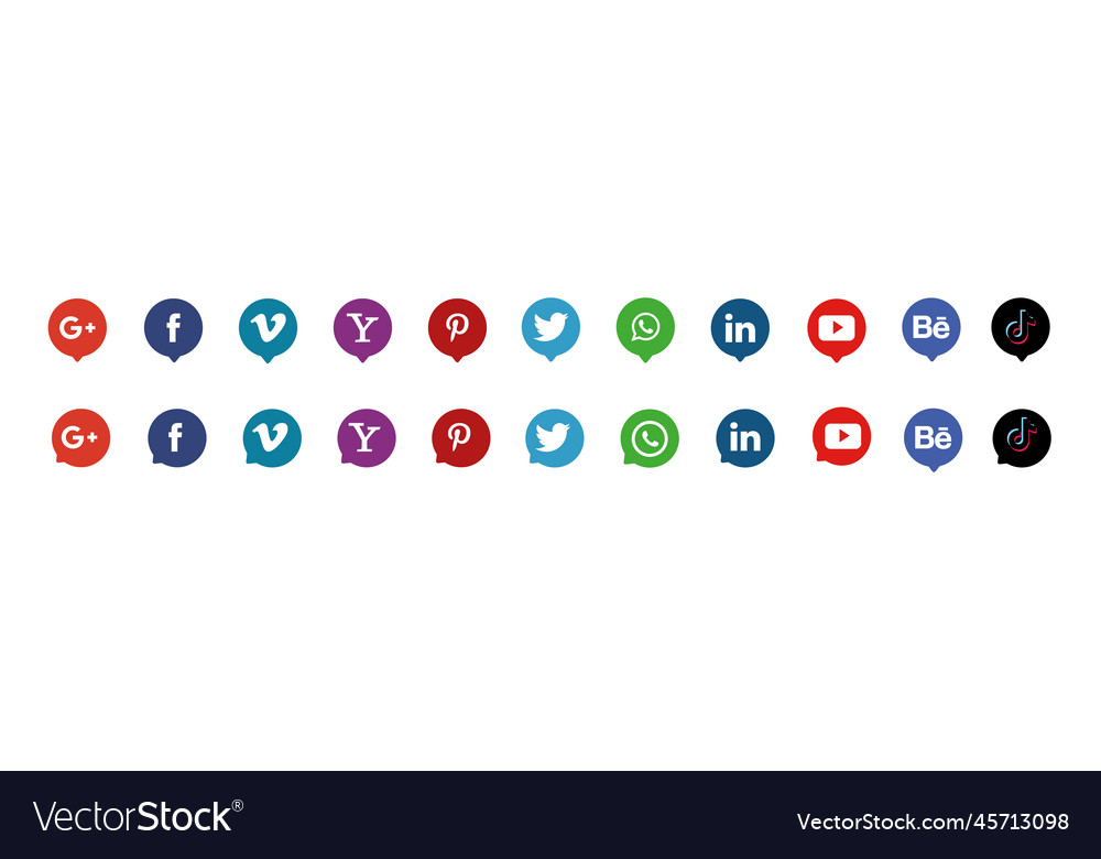 Collection Of Popular Social Media Logo Royalty Free Vector