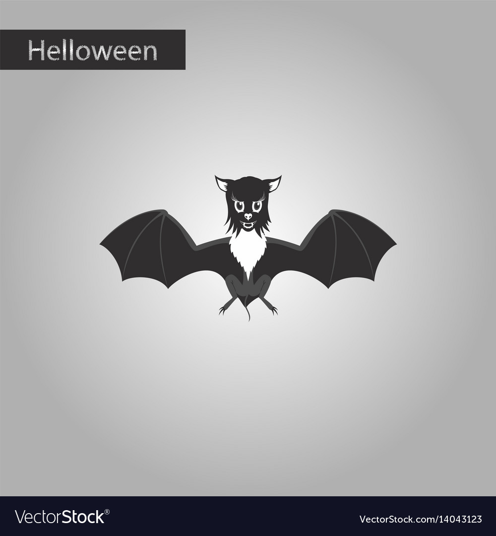 Black And White Style Icon Of Cute Bat Royalty Free Vector