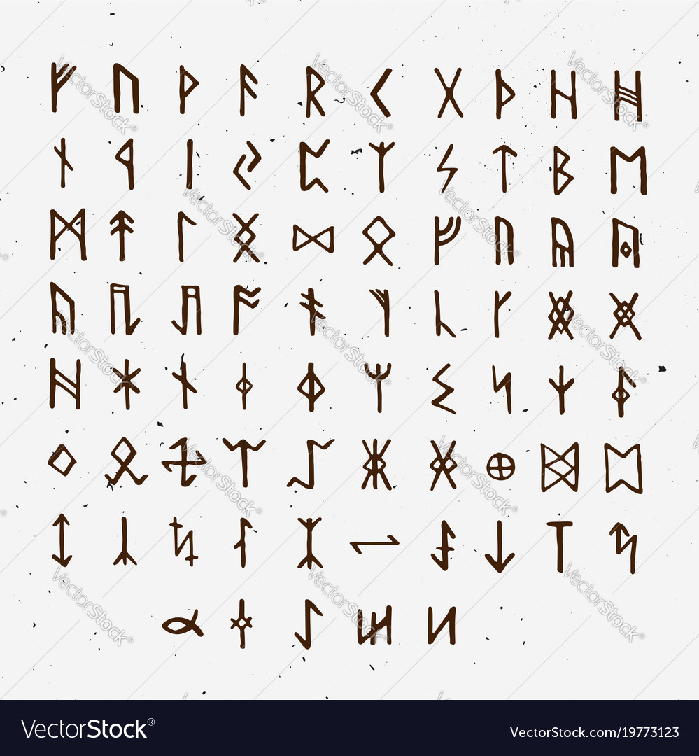 Set Old Norse Scandinavian Runic Royalty Free Vector Image