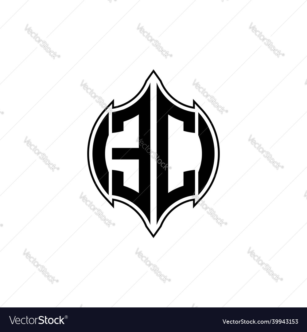 Ec Logo Monogram Geometric Shield Shape Style Vector Image