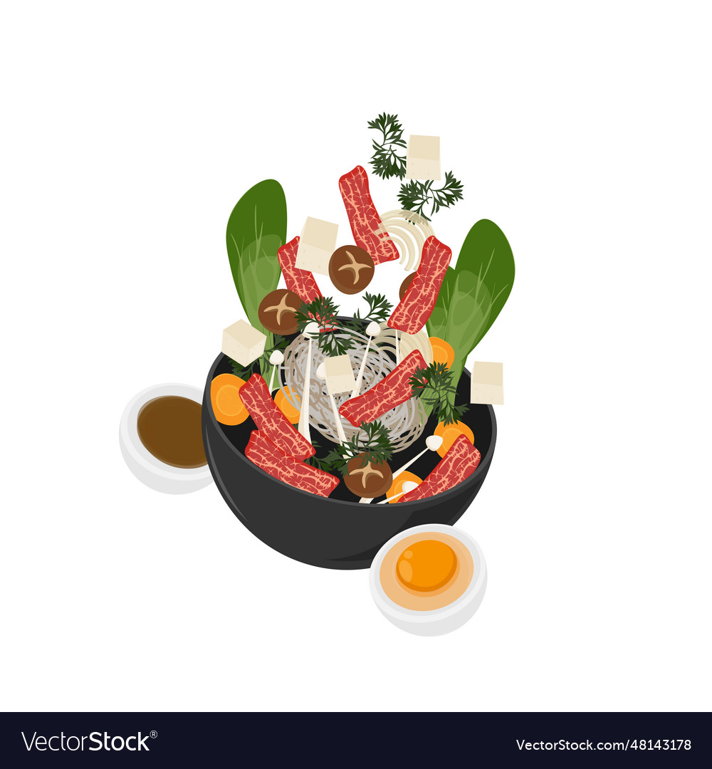 Delicious Japanese Sukiyaki Royalty Free Vector Image