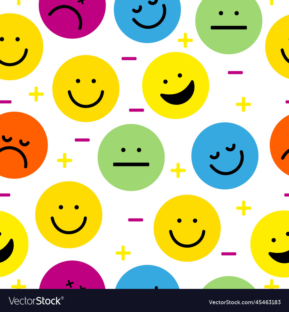 Emoji Seamless Pattern Royalty Free Vector Image