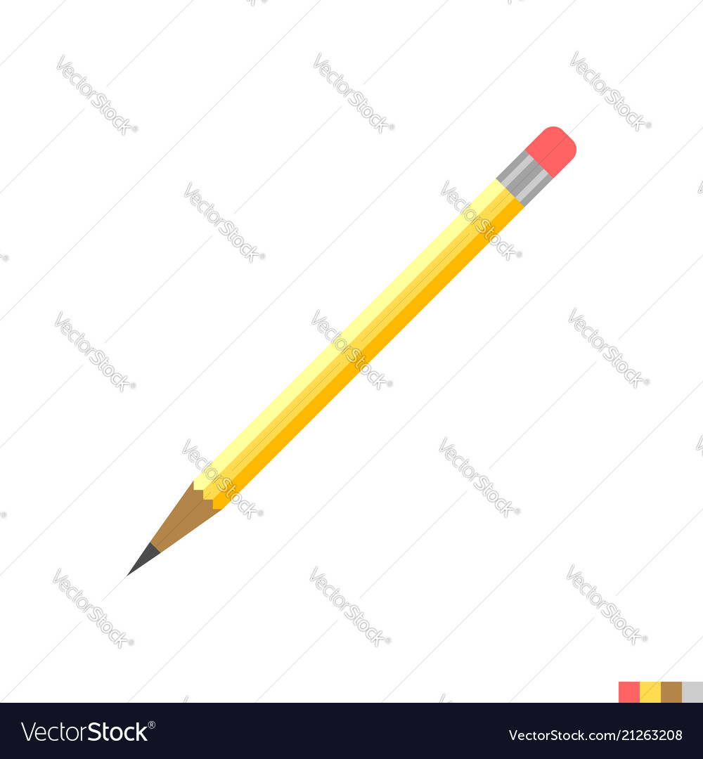 Pencil Flat Icon Royalty Free Vector Image Vectorstock