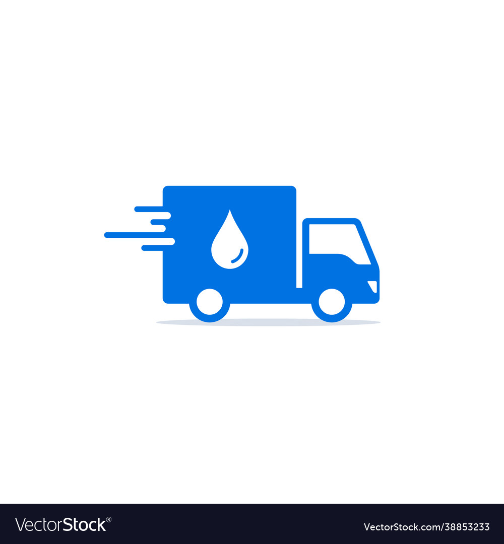 Water Delivery Truck Icon Flat Design Symbol Vector Image