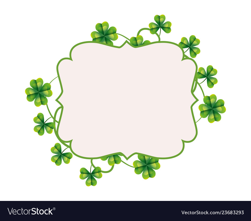 Frame Four Leaf Clover Royalty Free Vector Image