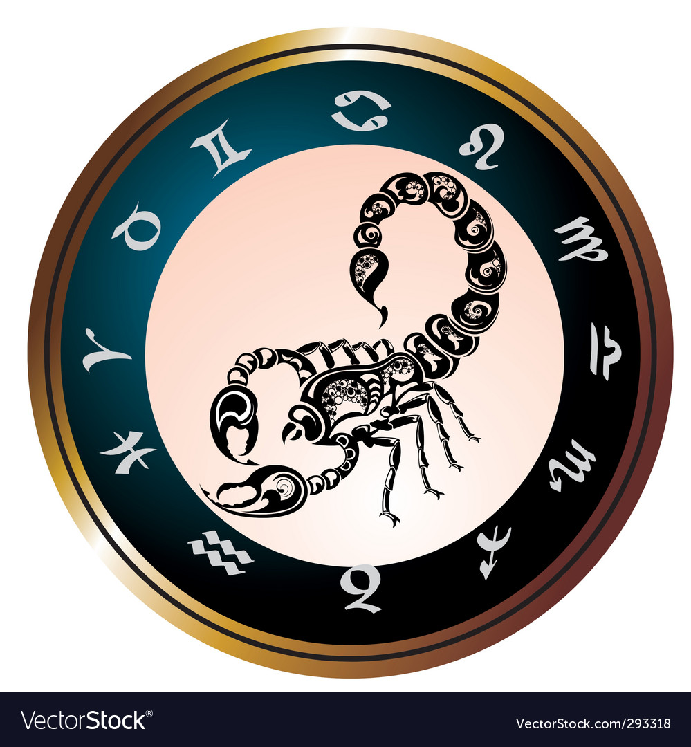 Zodiac Wheel With Sign Scorpio Royalty Free Vector Image