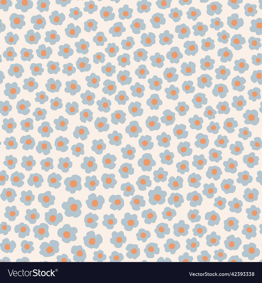 Abstract Floral Seamless Pattern In Retro Style Vector Image