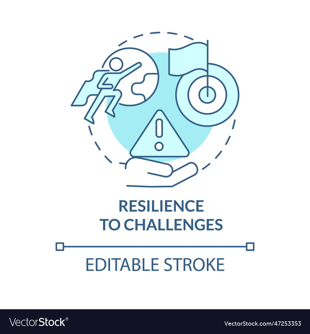 Resilience To Challenges Turquoise Concept Icon Vector Image