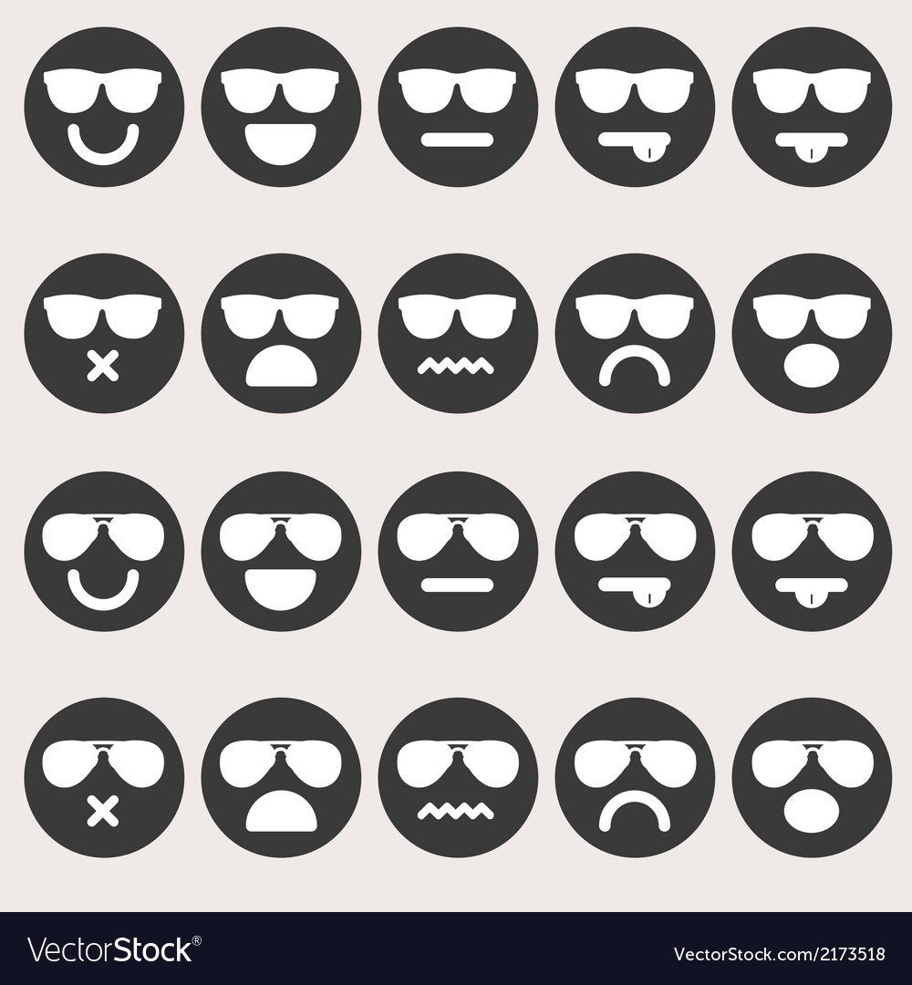 Set Of Different Emoticons Royalty Free Vector Image