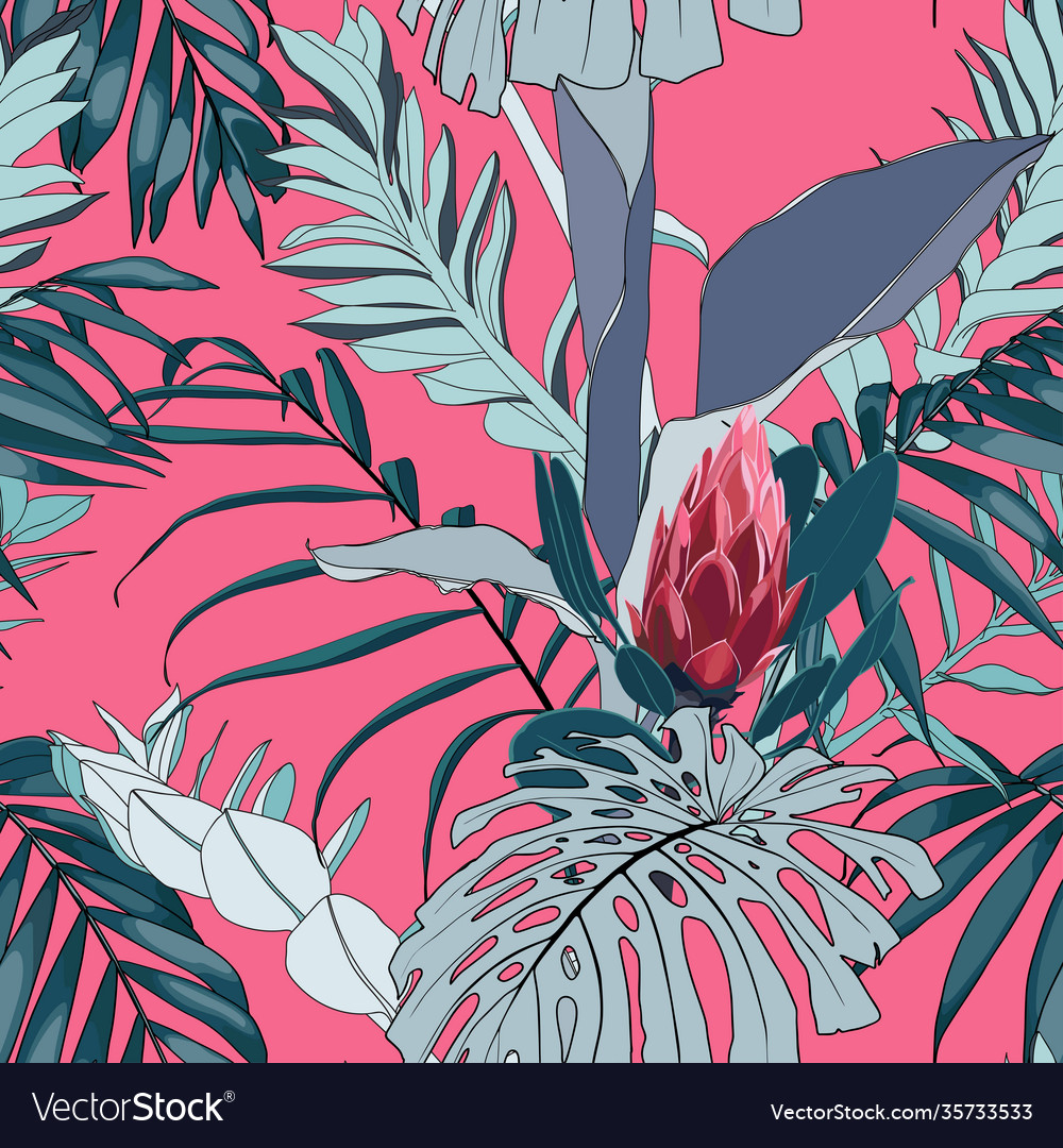 Fashionable Seamless Tropical Pattern Royalty Free Vector