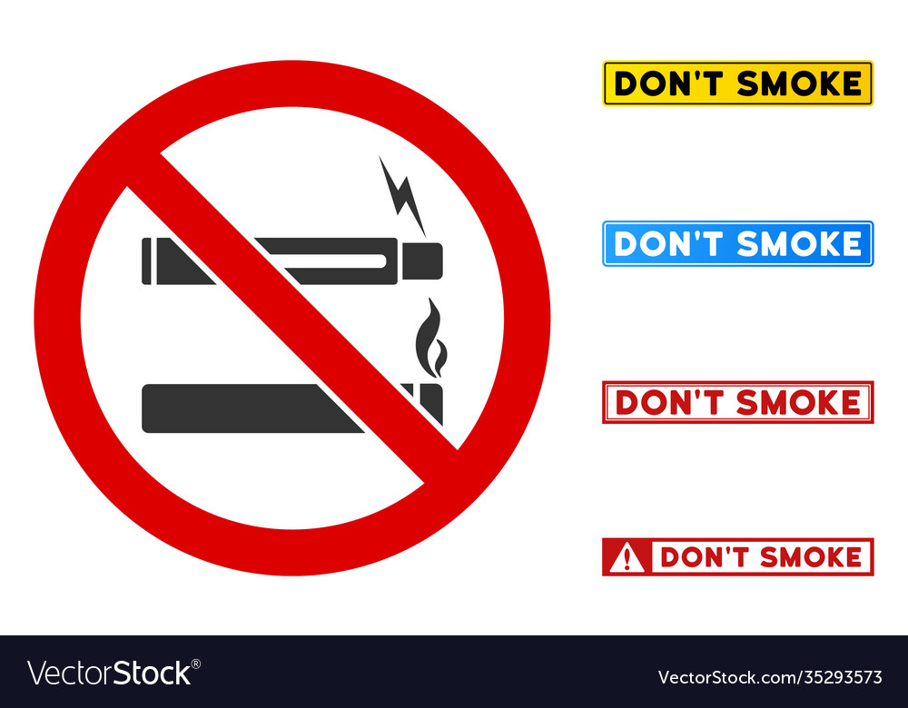 Flat No Smoking Vaping Sign Royalty Free Vector Image