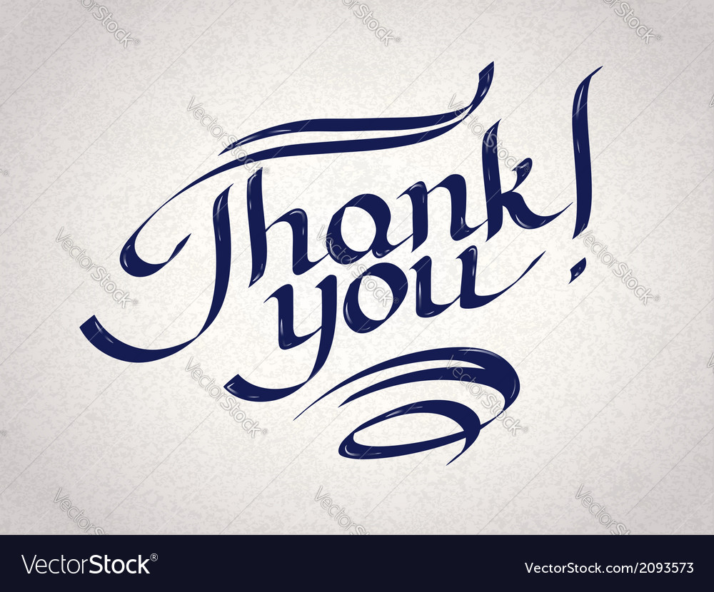 Thank You Hand Drawn Lettering Royalty Free Vector Image