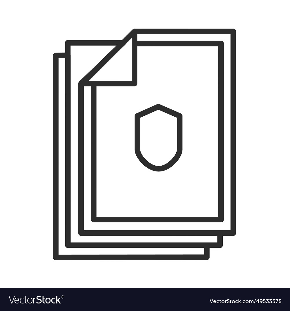 Document Protect Icon Data Security Royalty Free Vector