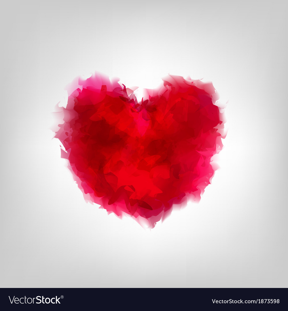 Red Water Color Heart Royalty Free Vector Image