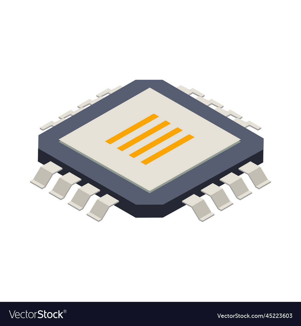 Semiconductor Production Processor Composition Vector Image