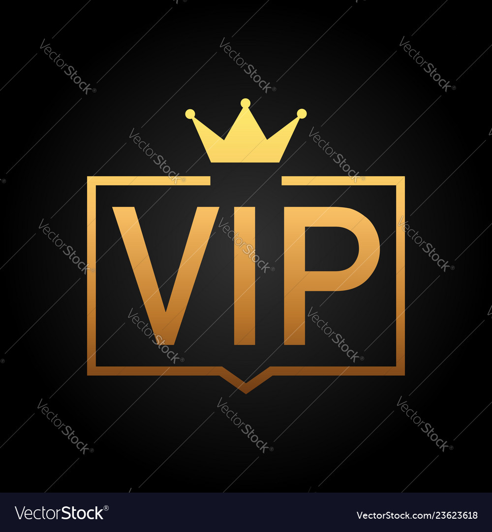 Golden Symbol Exclusivity Label Vip Royalty Free Vector