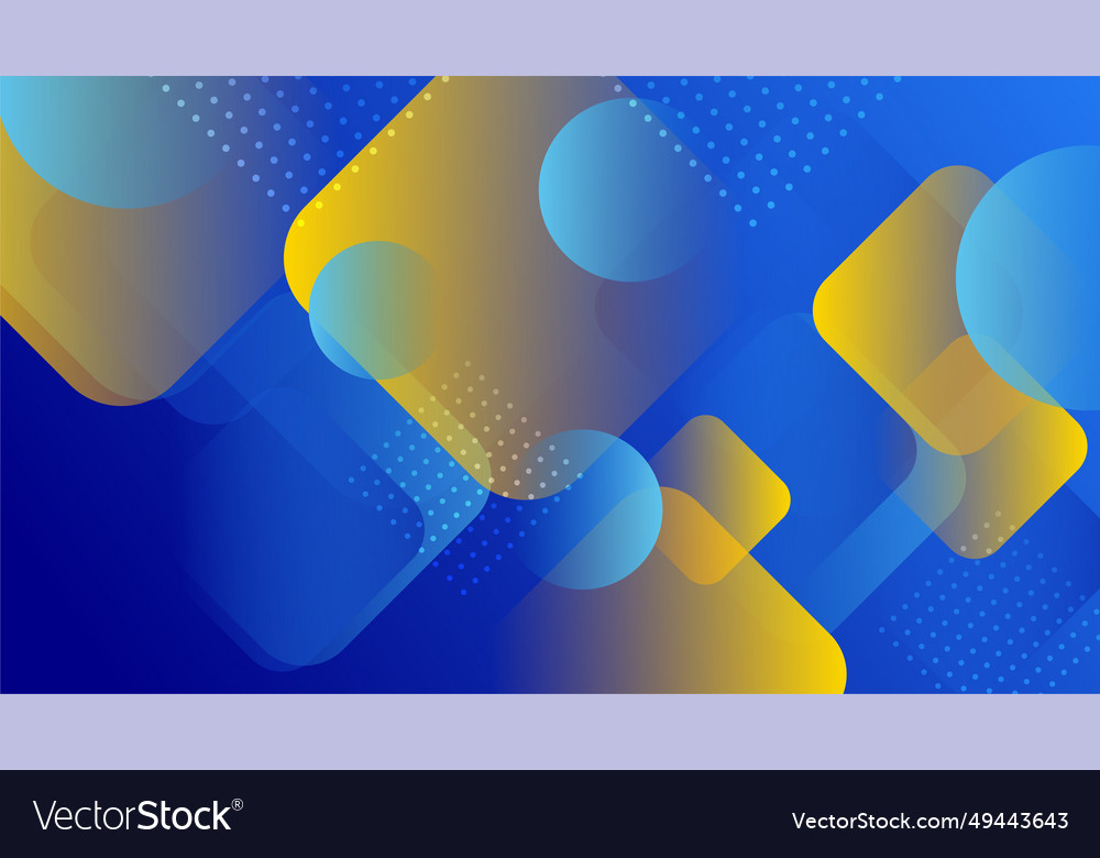 Yellow And Blue Modern Abstract Wide Banner Vector Image