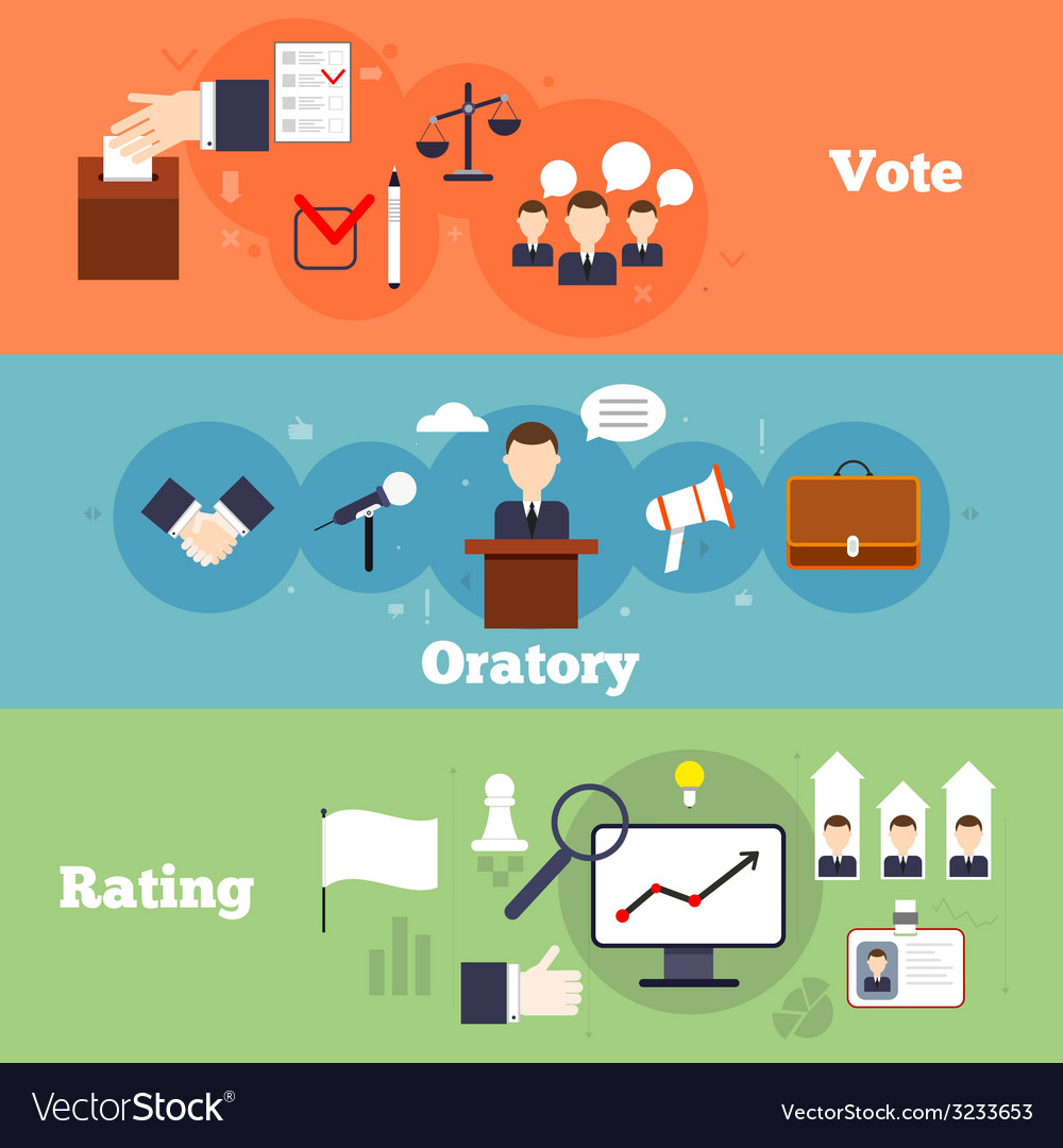 Elections Banner Set Royalty Free Vector Image