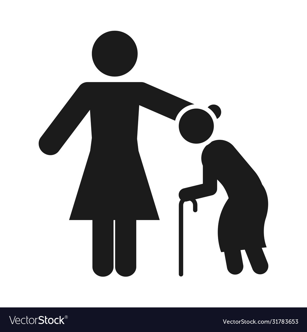 Pictogram Woman With Old A Cane Royalty Free Vector Image