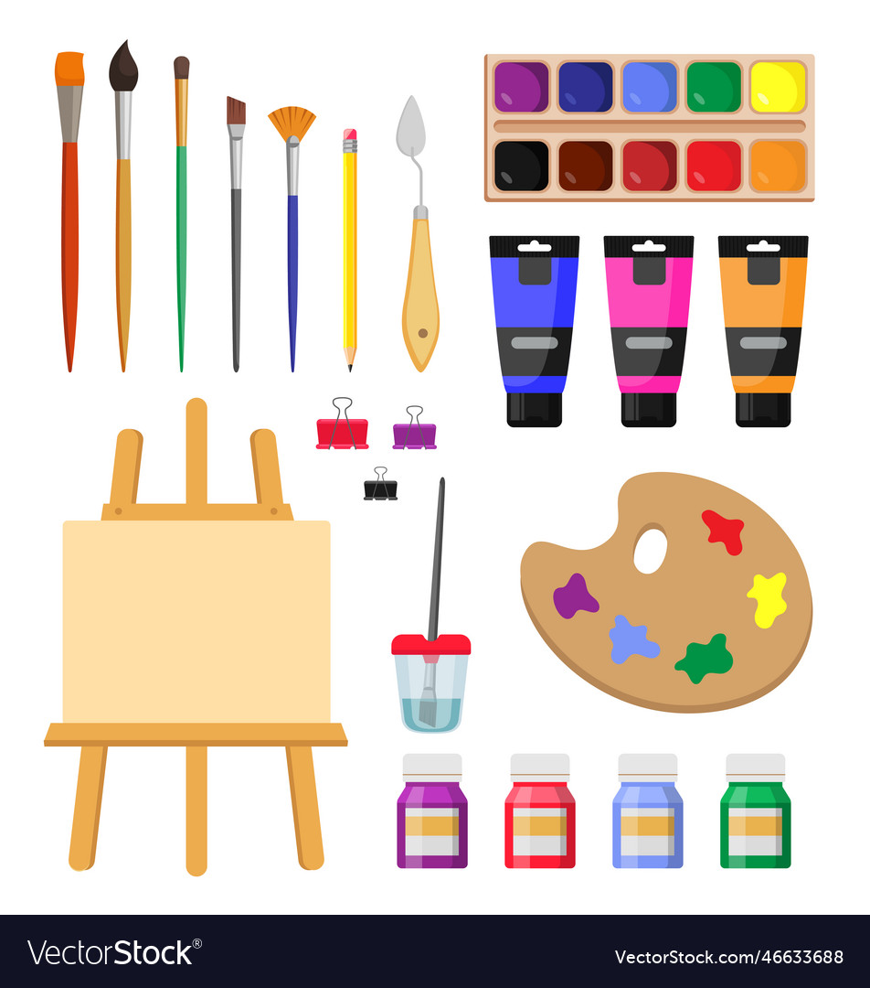 Painting Tools For Artists Cartoon Royalty Free Vector Image