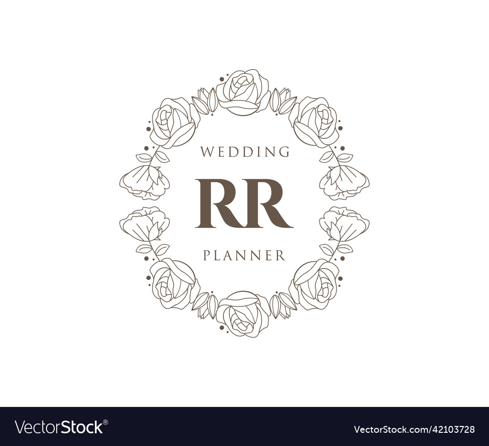 Rr Initials Letter Wedding Monogram Logos Vector Image