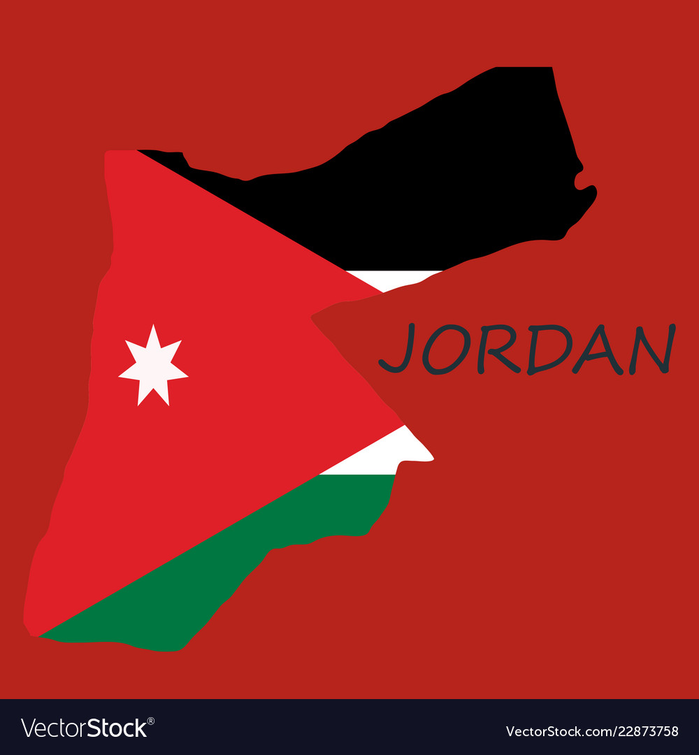 Landkarte Von Jordanien Lizenzfreies Vektorbild