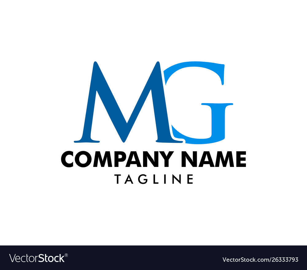 Initial Letter Mg Logo Template Design Royalty Free Vector