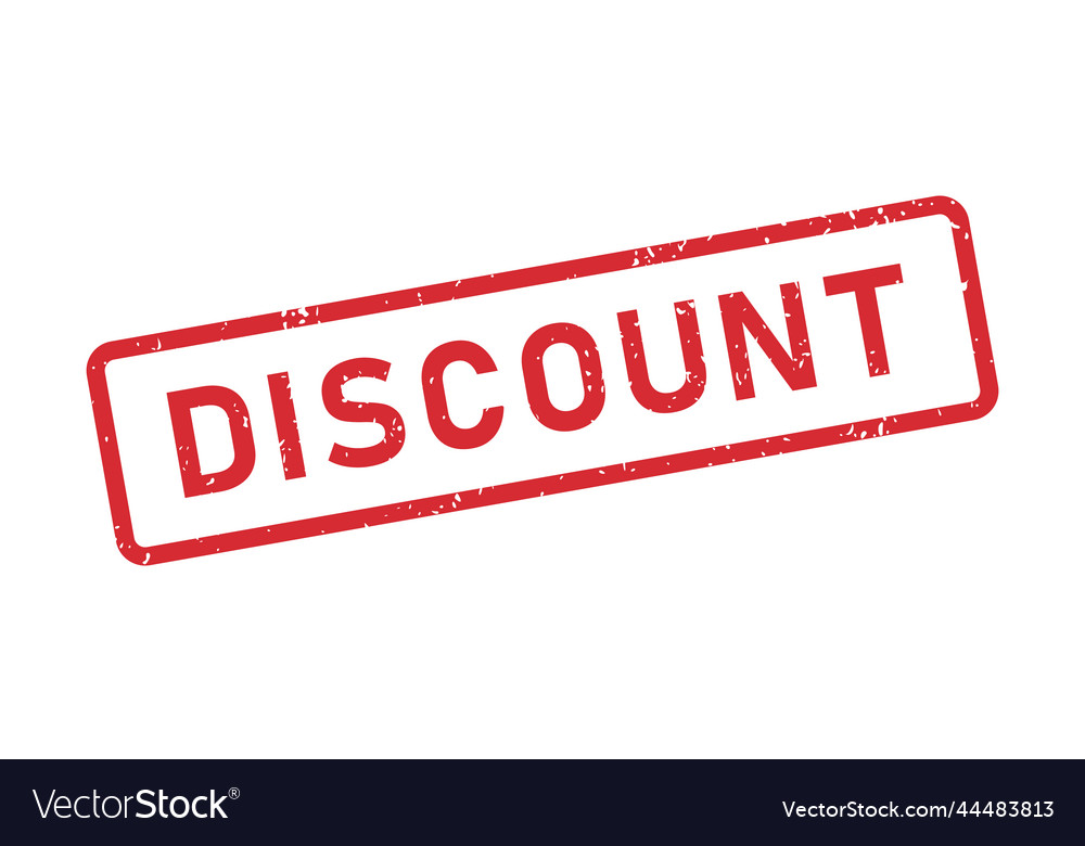 Grunge Discount Word Rubber Stamp Red Royalty Free Vector