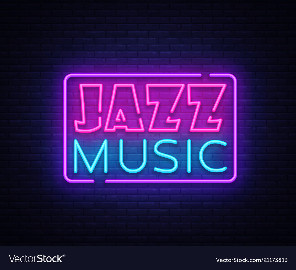 Jazz Music Neon Sign Music Design Royalty Free Vector Image