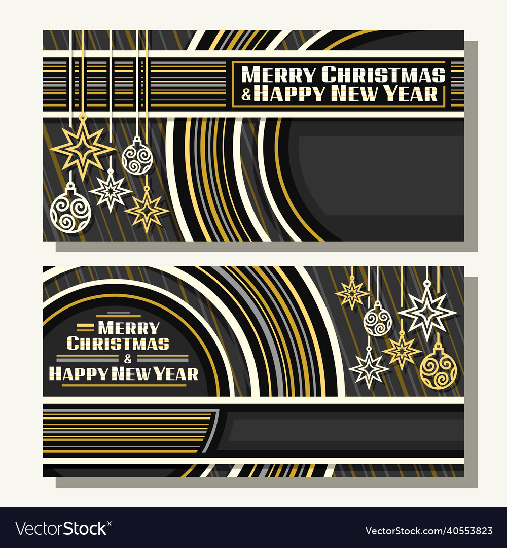 Banners For Christmas And New Year Royalty Free Vector Image