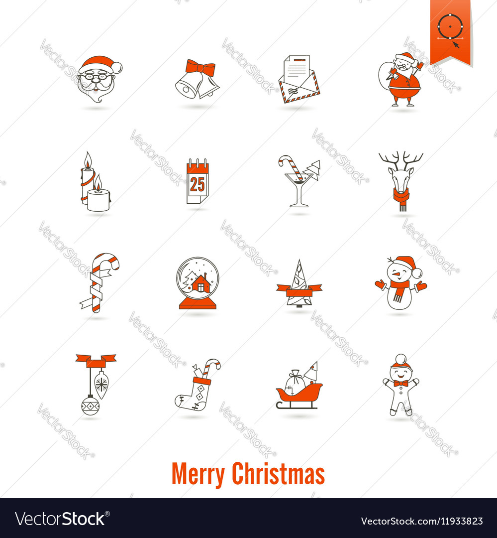 Christmas And Winter Icons Collection Royalty Free Vector