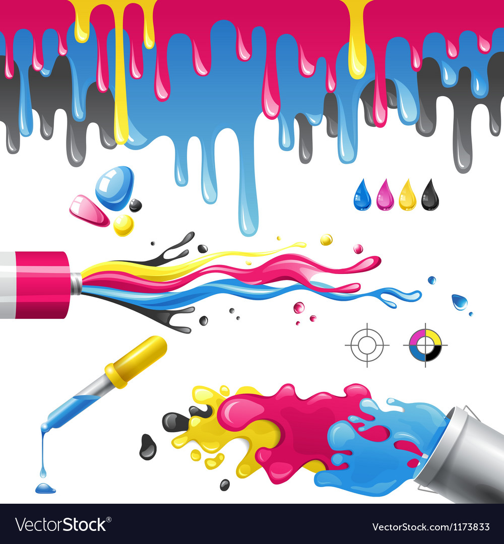 Cmyk Splashes Royalty Free Vector Image Vectorstock