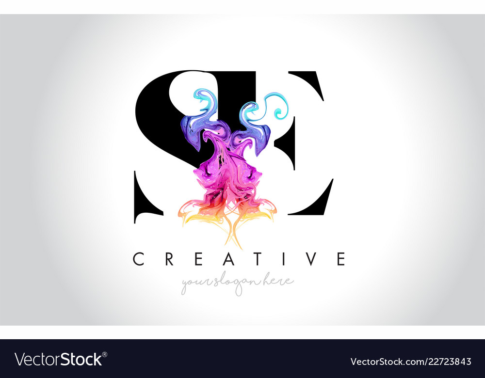 Se Vibrant Creative Leter Logo Design Royalty Free Vector