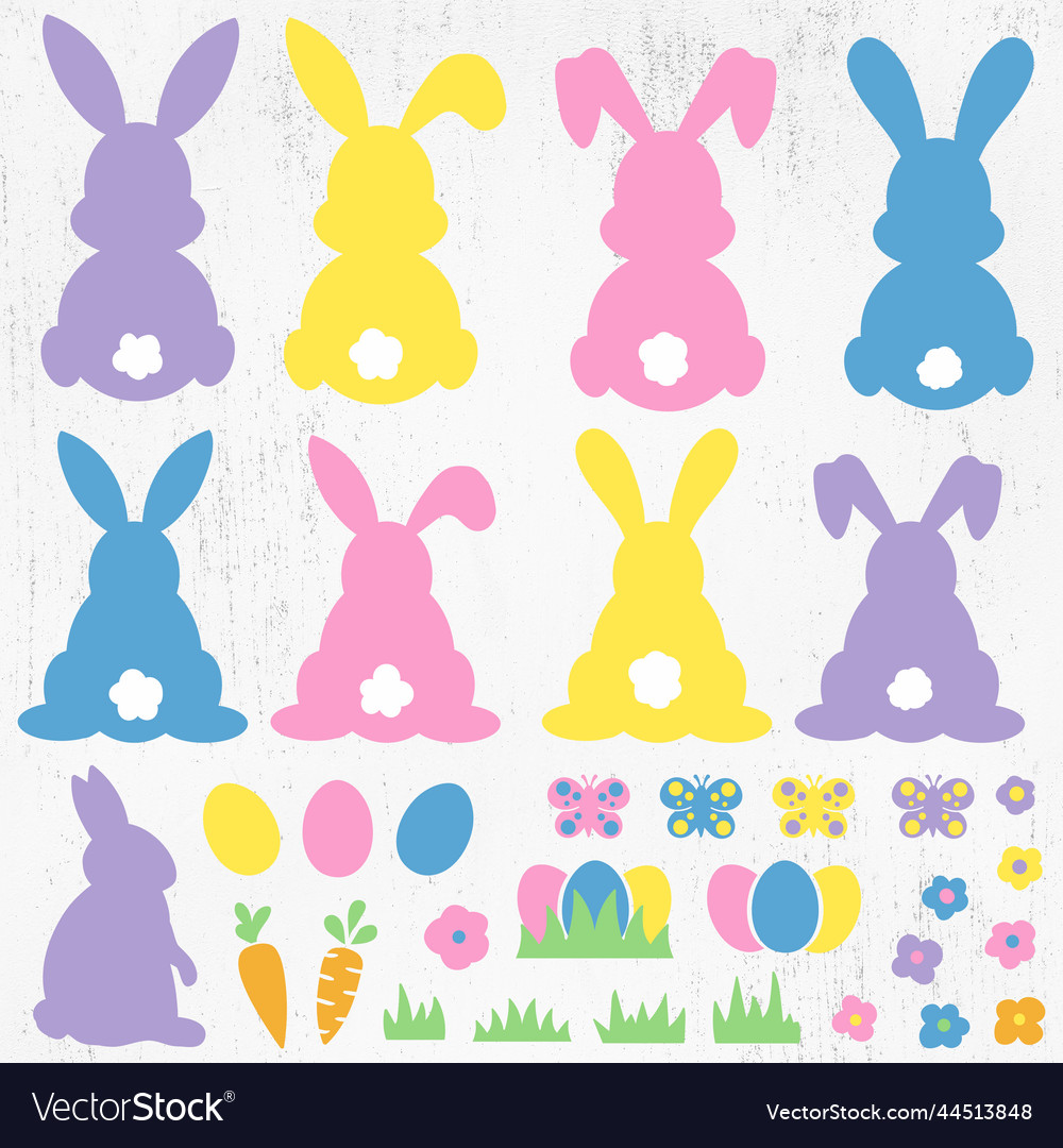 Happy Easter Bunny Bundle Svg Royalty Free Vector Image