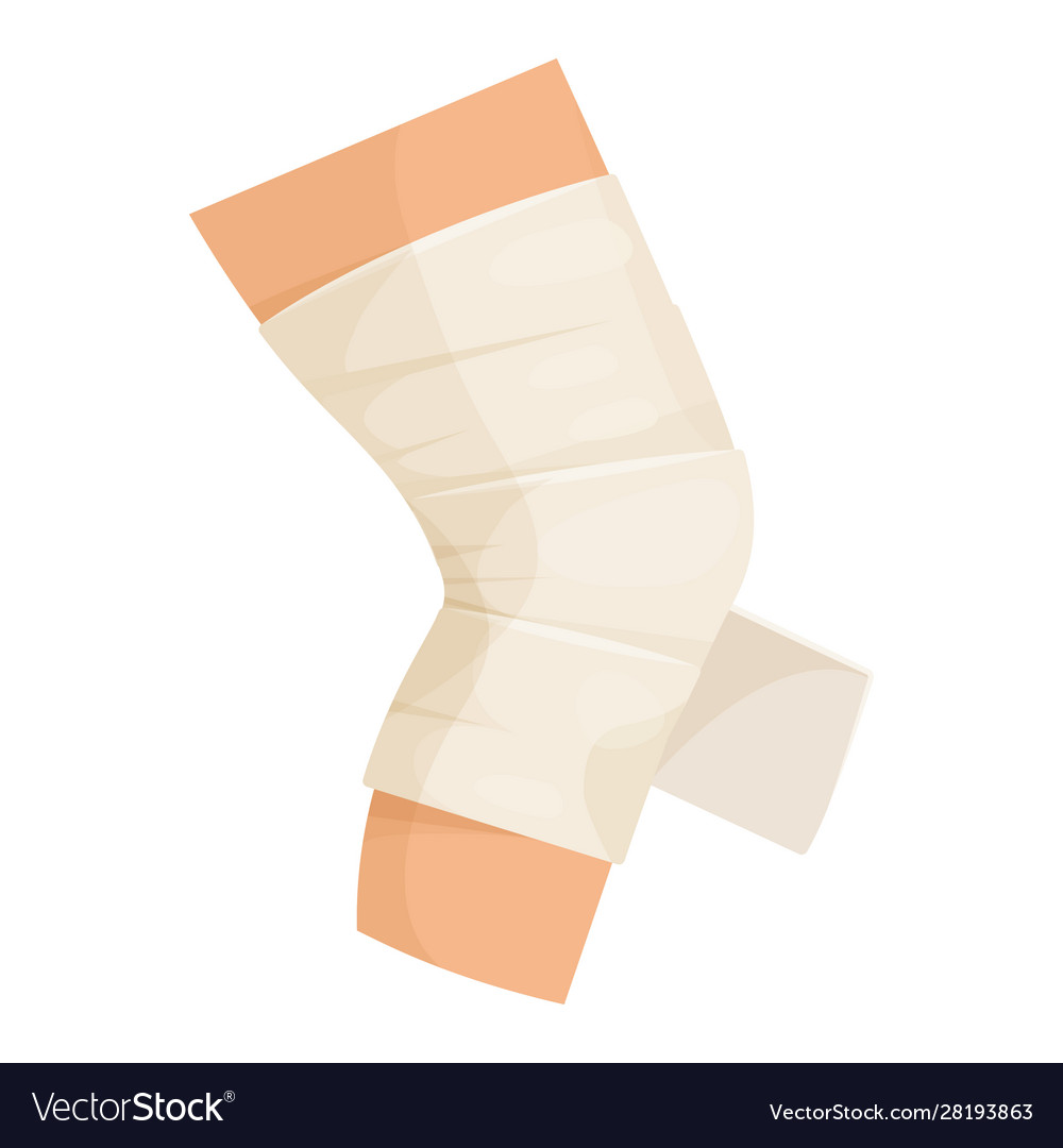 Bandaged Knee Medical Icon Injury And Recovery Vector Image