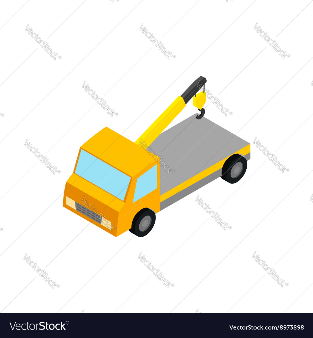 Tow Truck Icon Isometric 3d Style Royalty Free Vector Image