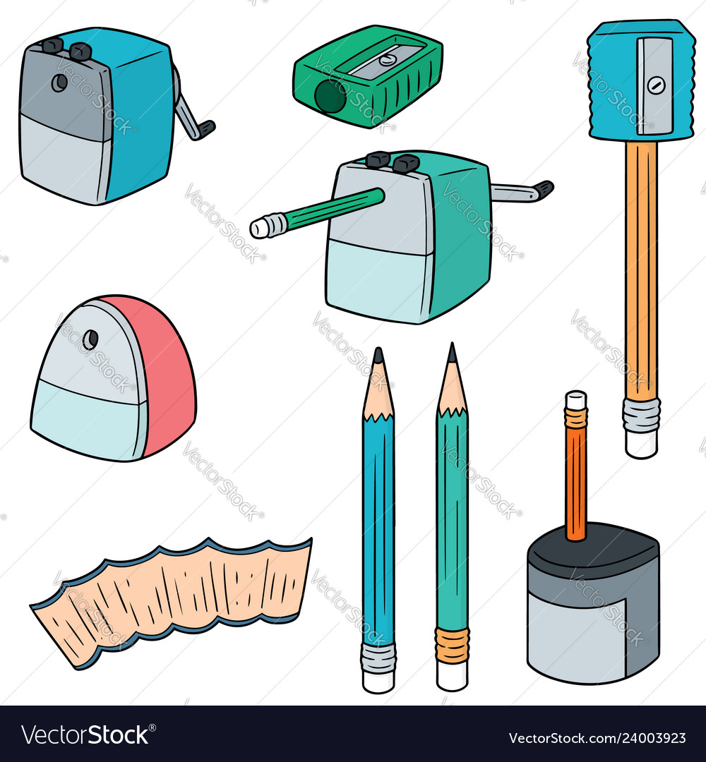 Set Pencil Sharpener Royalty Free Vector Image