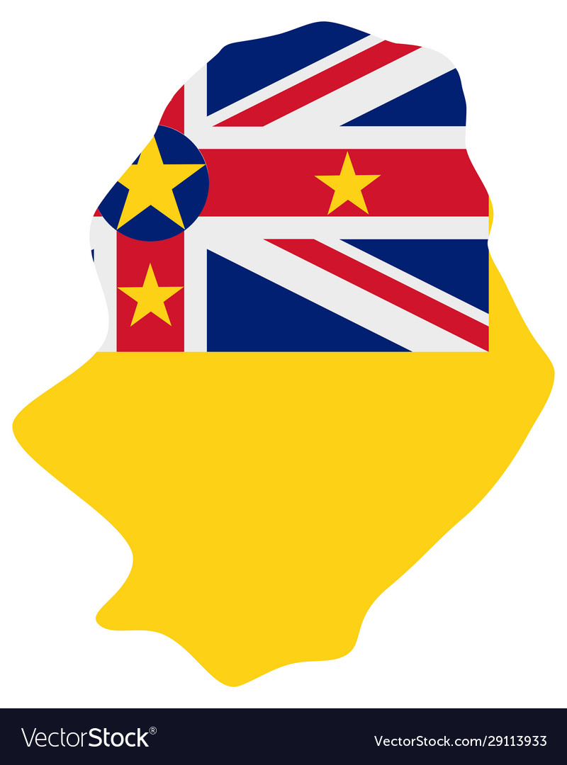 Flag In Map Niue Royalty Free Vector Image Vectorstock