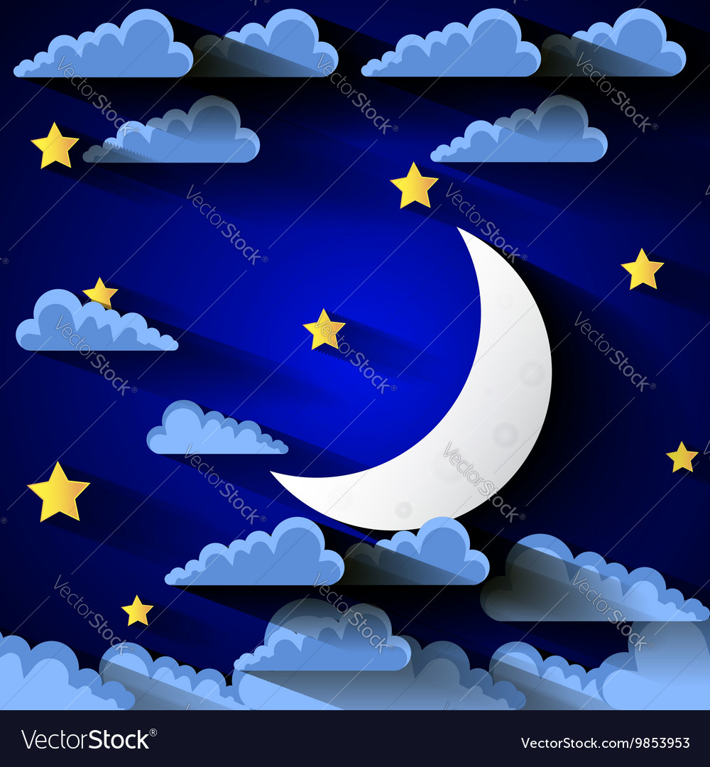 Moon And Stars Royalty Free Vector Image Vectorstock