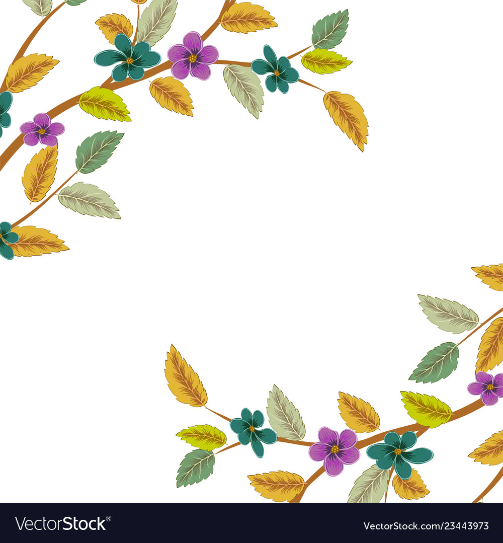 Flying Green Leaves On White Background Fresh Vector Image