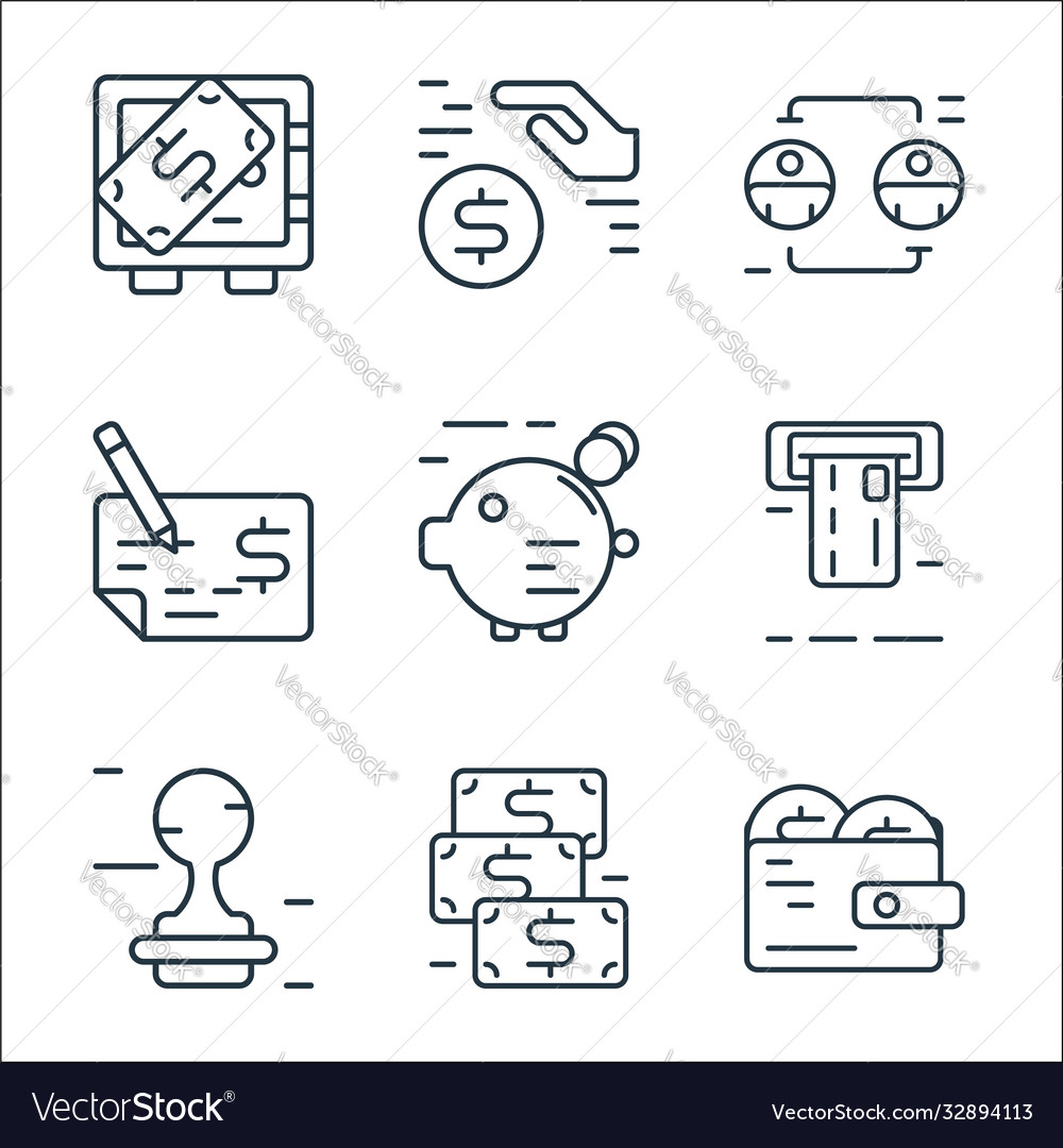 Business And Finance Line Icons Linear Set Vector Image