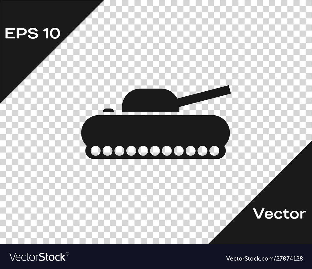 Grey Military Tank Icon Isolated On Transparent Vector Image