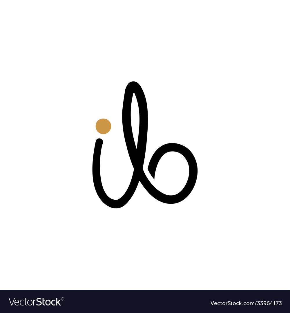 Initial Letter Ib Logo Or Bi Design Royalty Free Vector