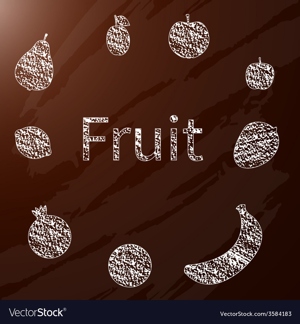 Chalk Fruit Royalty Free Vector Image VectorStock