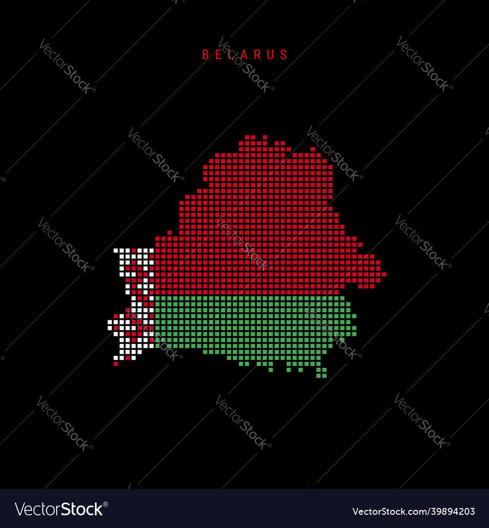 Square Dots Pattern Map Of Belarus Dotted Pixel Vector Image