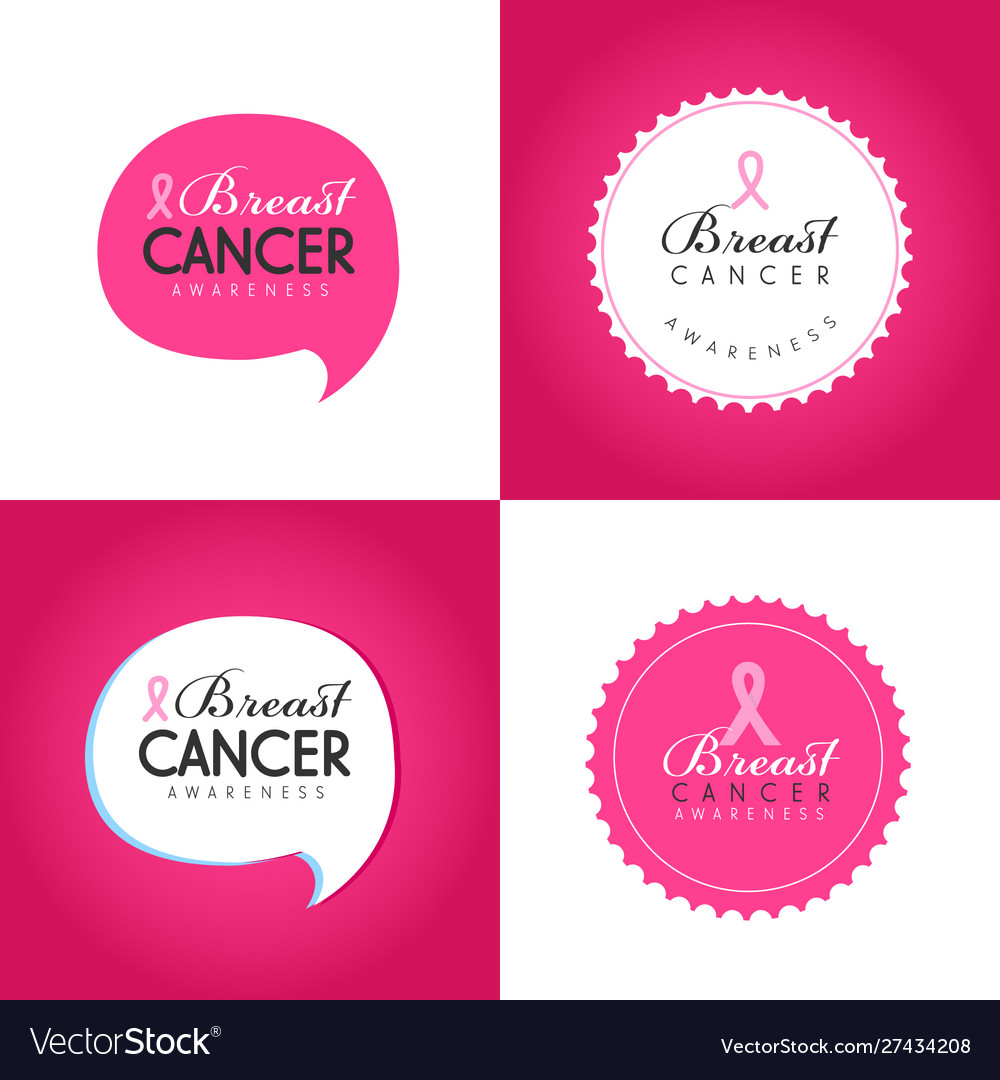 Breast Cancer Awareness Banner Collection Vector Image