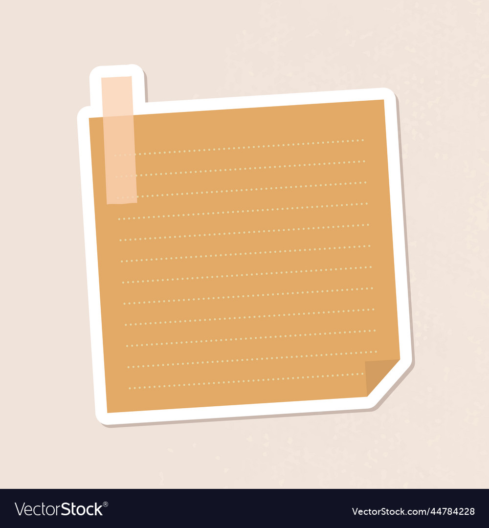 Brown Lined Notepaper Journal Sticker Royalty Free Vector