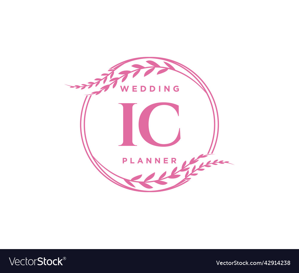 Ic Initials Letter Wedding Monogram Logos Vector Image