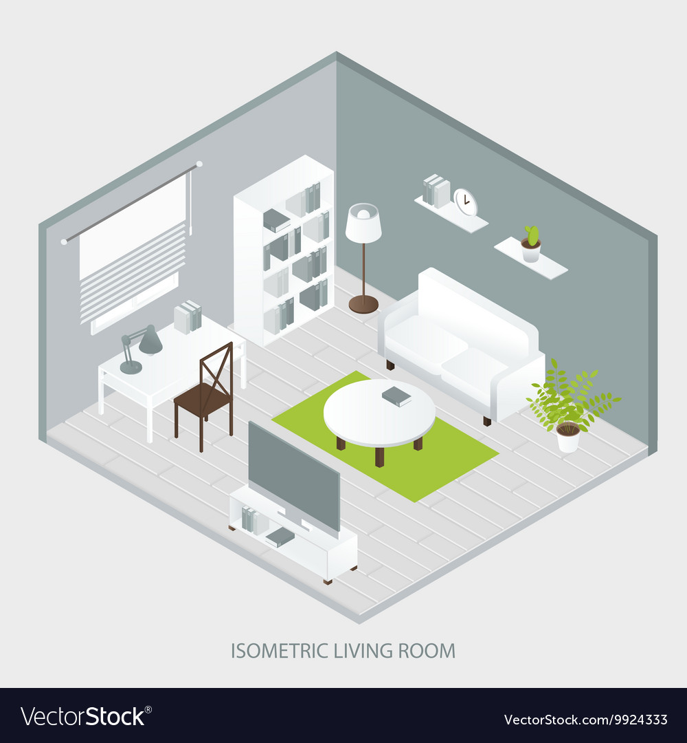 Isometric Home Interior Royalty Free Vector Image